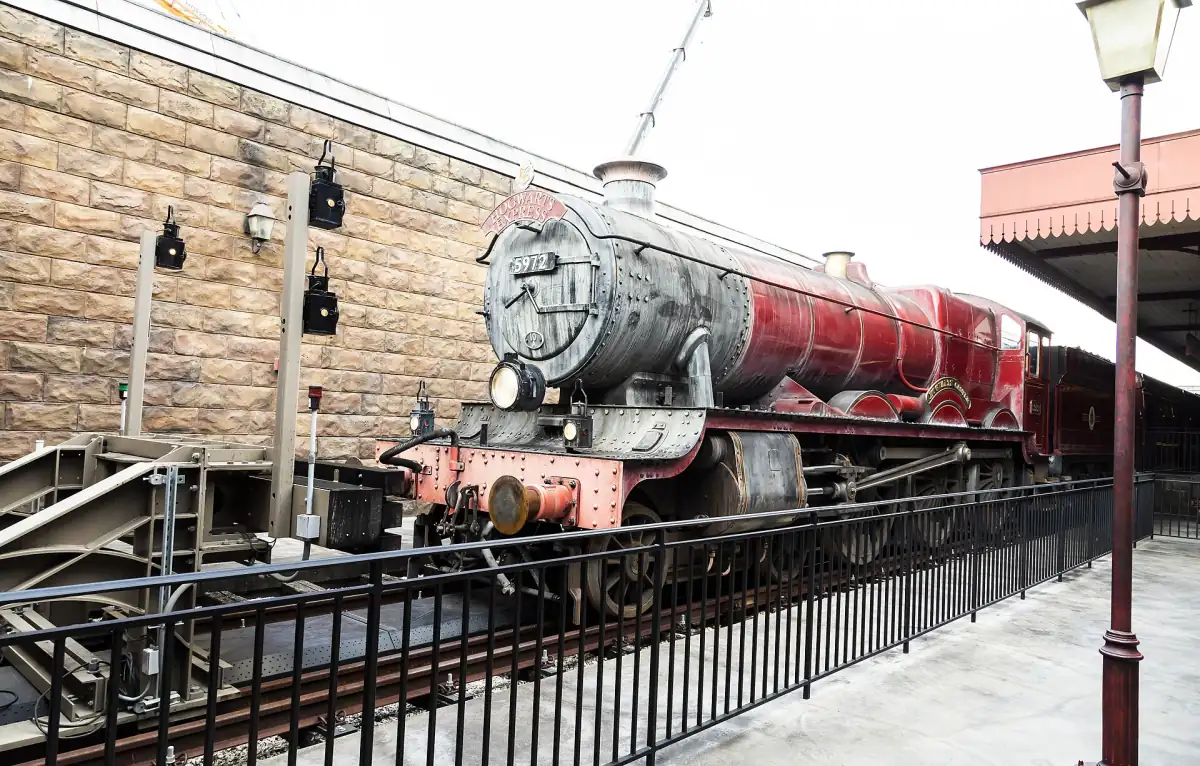 The steam train at Hogsmeade Station, Islands of Adventure